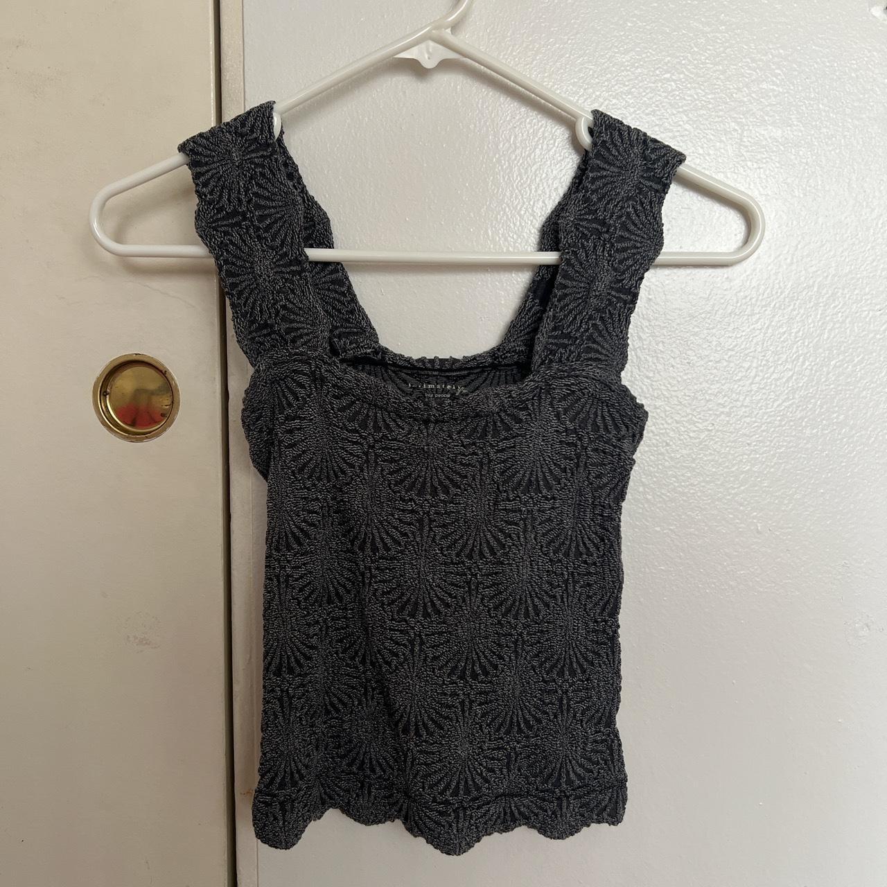 Free people love letter cami in gray/black #freepeople - Depop