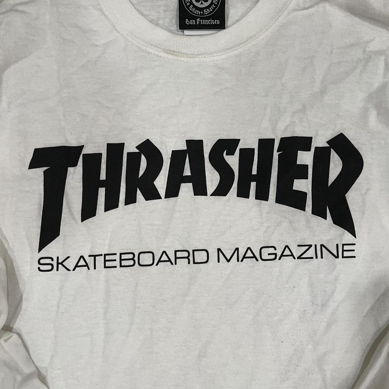 White Thrasher long sleeve Size S Worn... - Depop