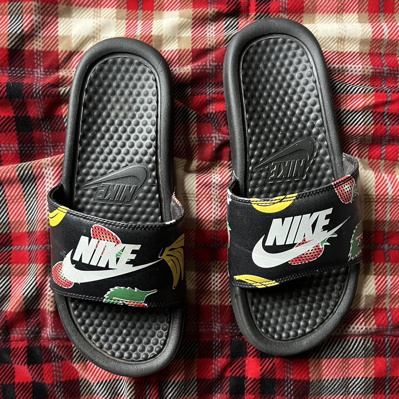 Nike slides with the cutest fruit details barely Depop