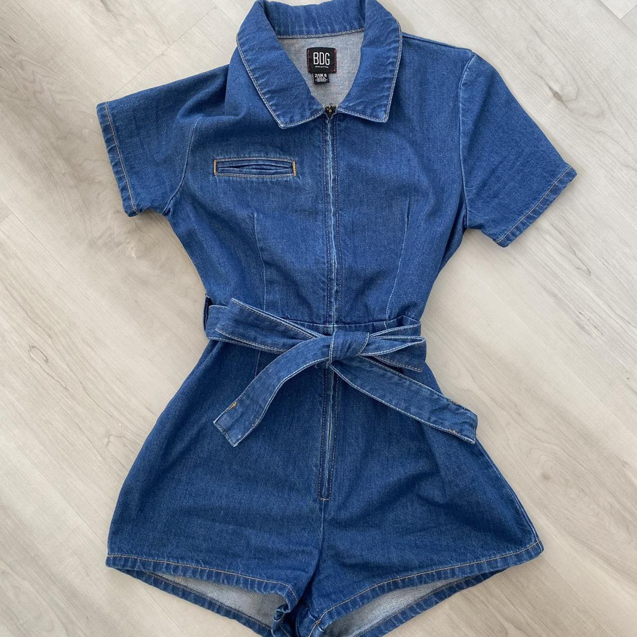 Blue Jean Romper Depop