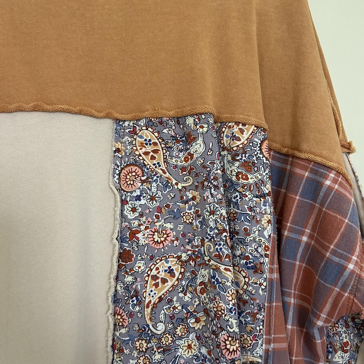 Women's Shirt - Multi/Brown - M – Patchwork overs… - image 3