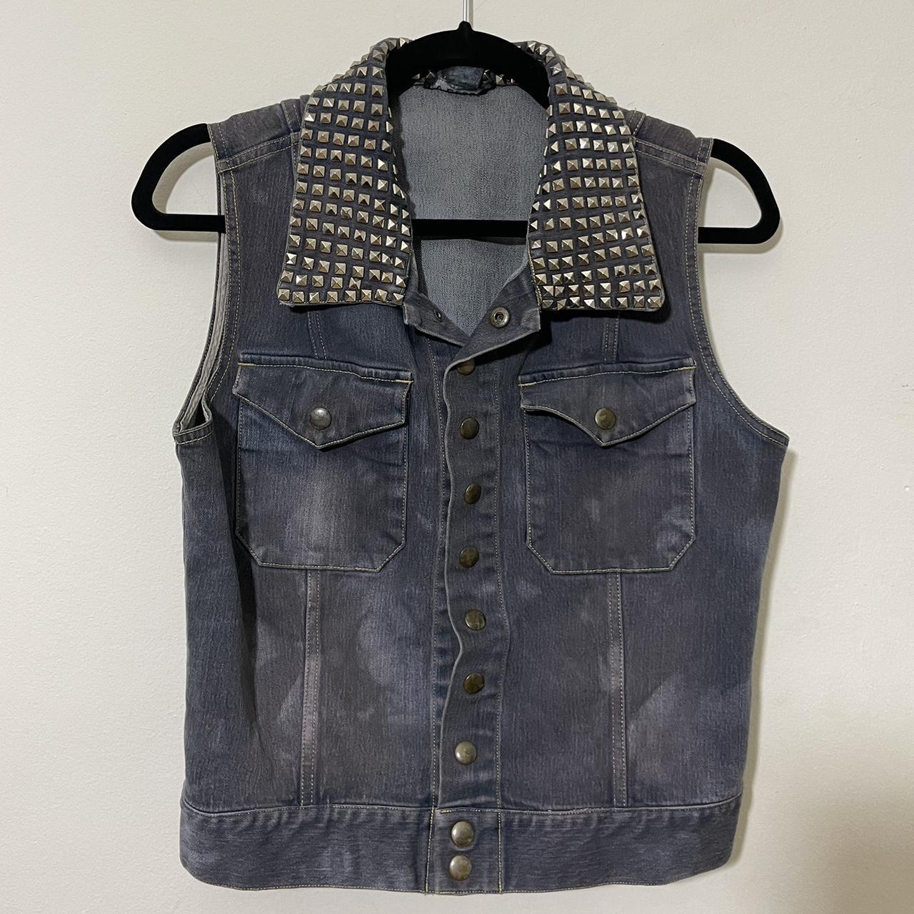 Womens denim biker vest hotsell