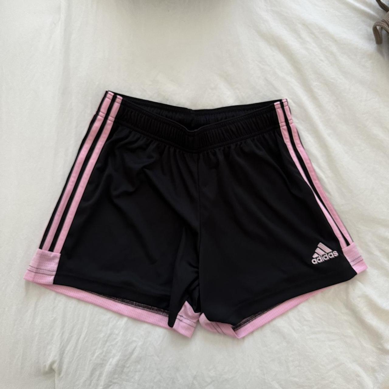 Adidas Women's Pink and Black Shorts