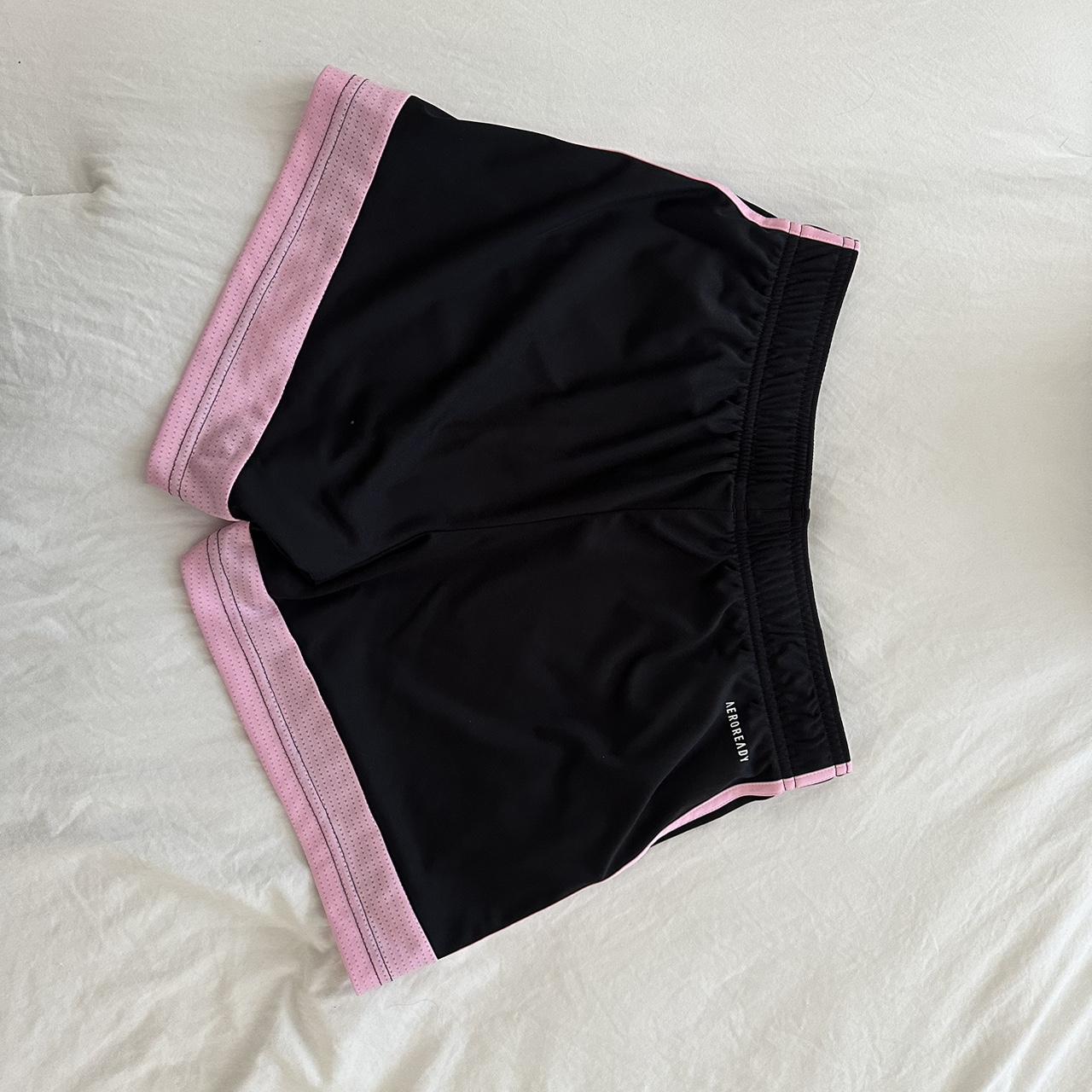 Adidas Women's Pink and Black Shorts (2)