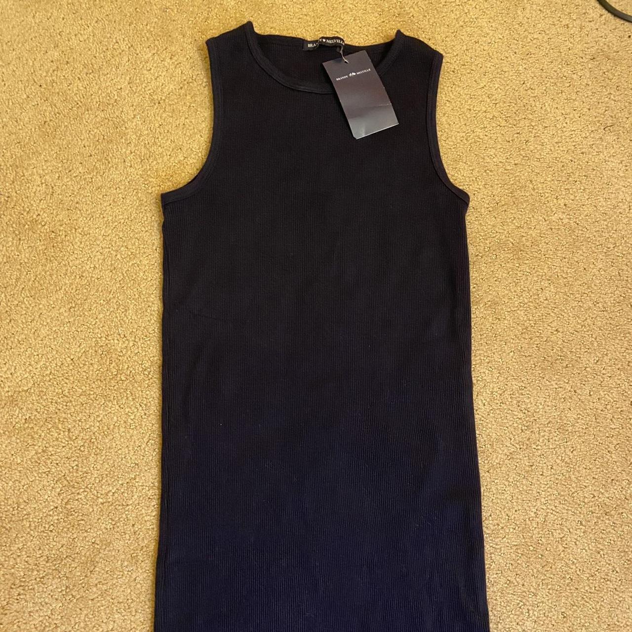 brandy melville ribbed navy holly dress - one size -... - Depop