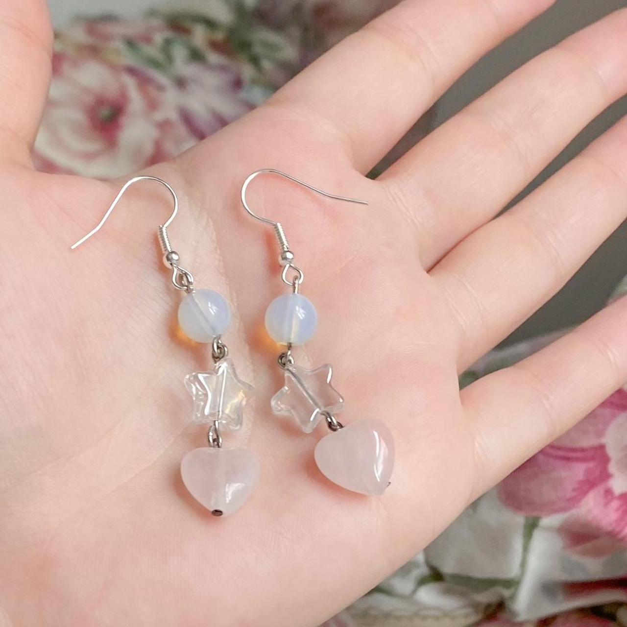 Women's Silver and Pink Jewellery Depop