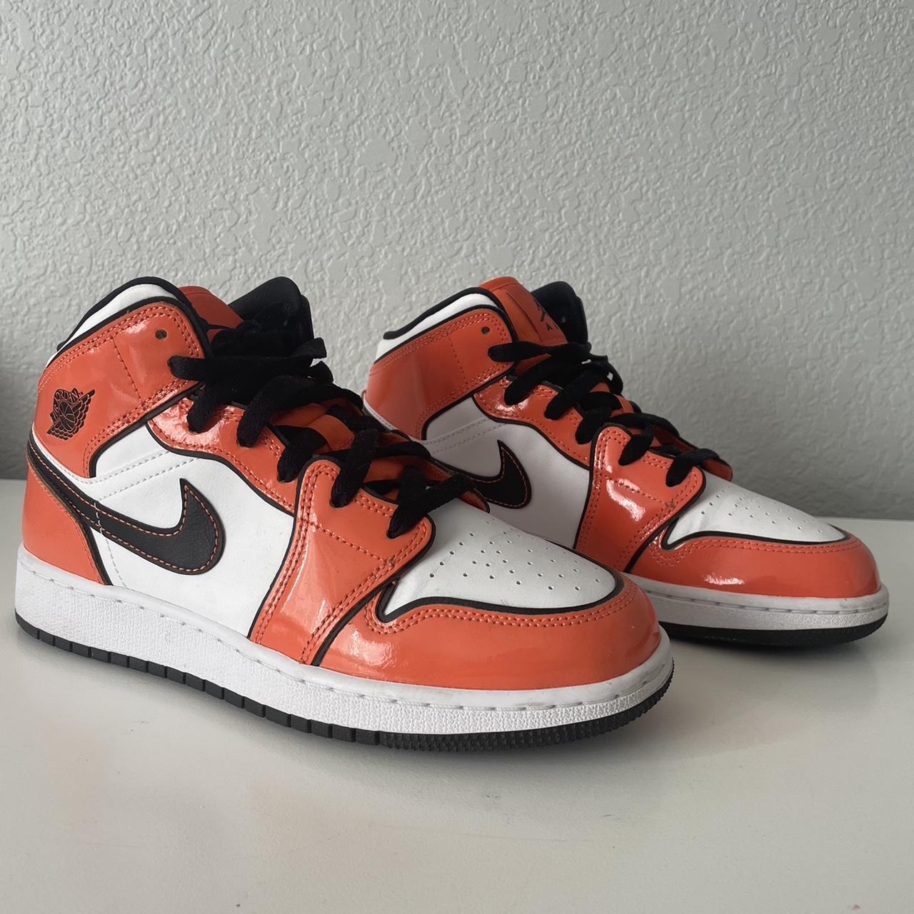 Nike Orange and Black Trainers | Depop