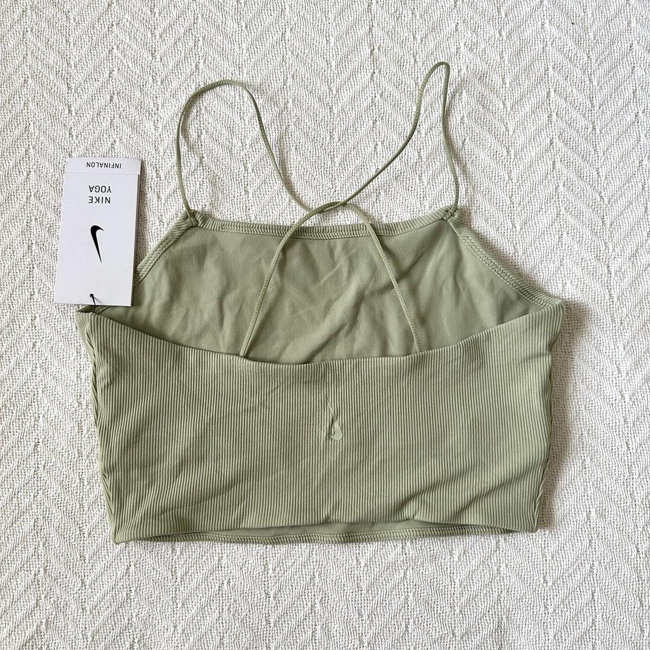 olive green nike crop top