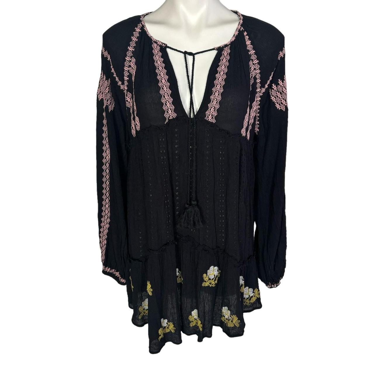 Free People Wild Horse Embroidered Mini Dress In