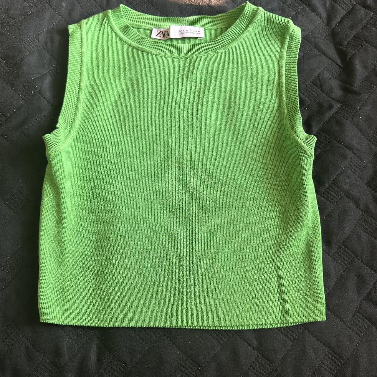 green Zara vest top, worn once Depop