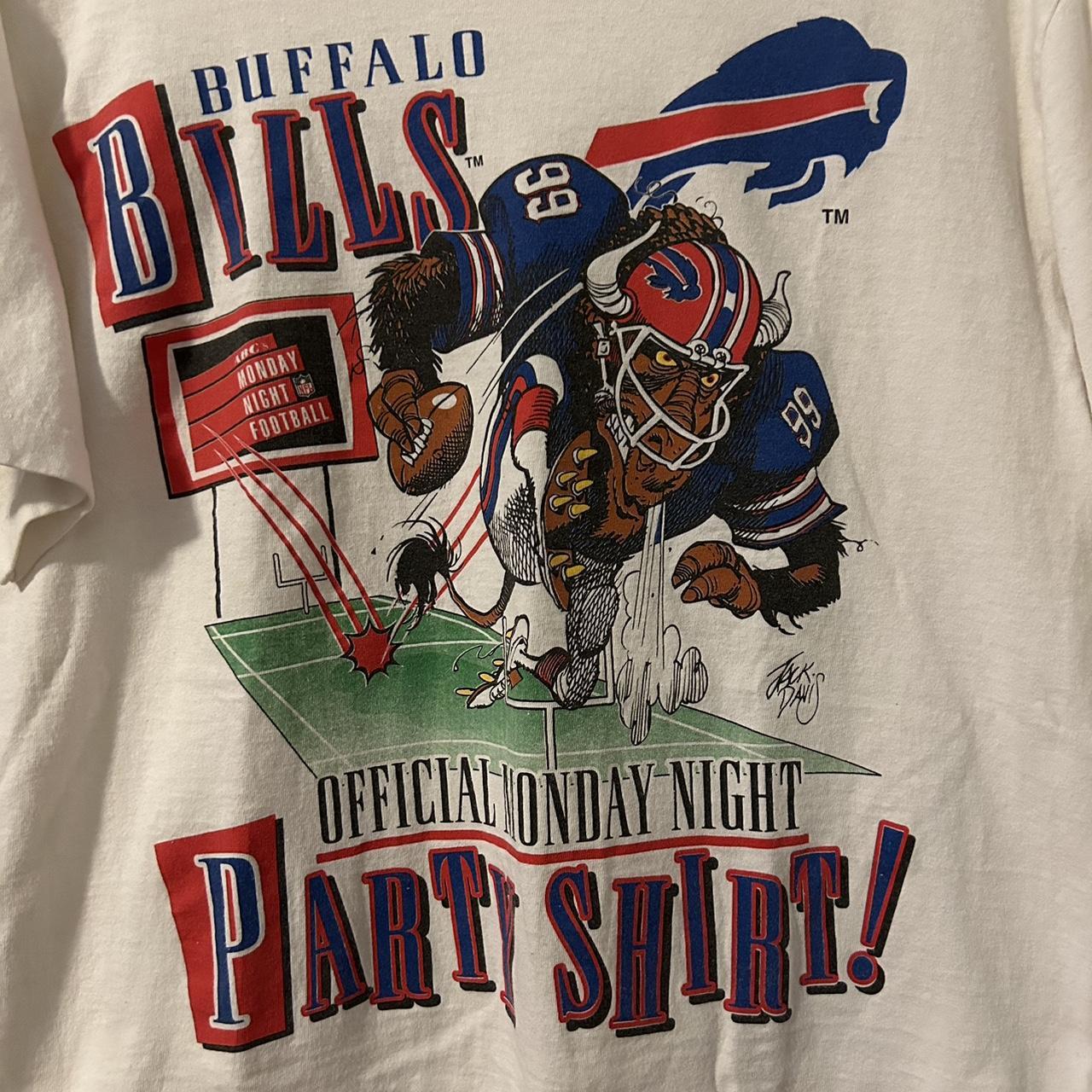 90's Buffalo Bills ABC Sports Jack Davis T-Shirt Size Large