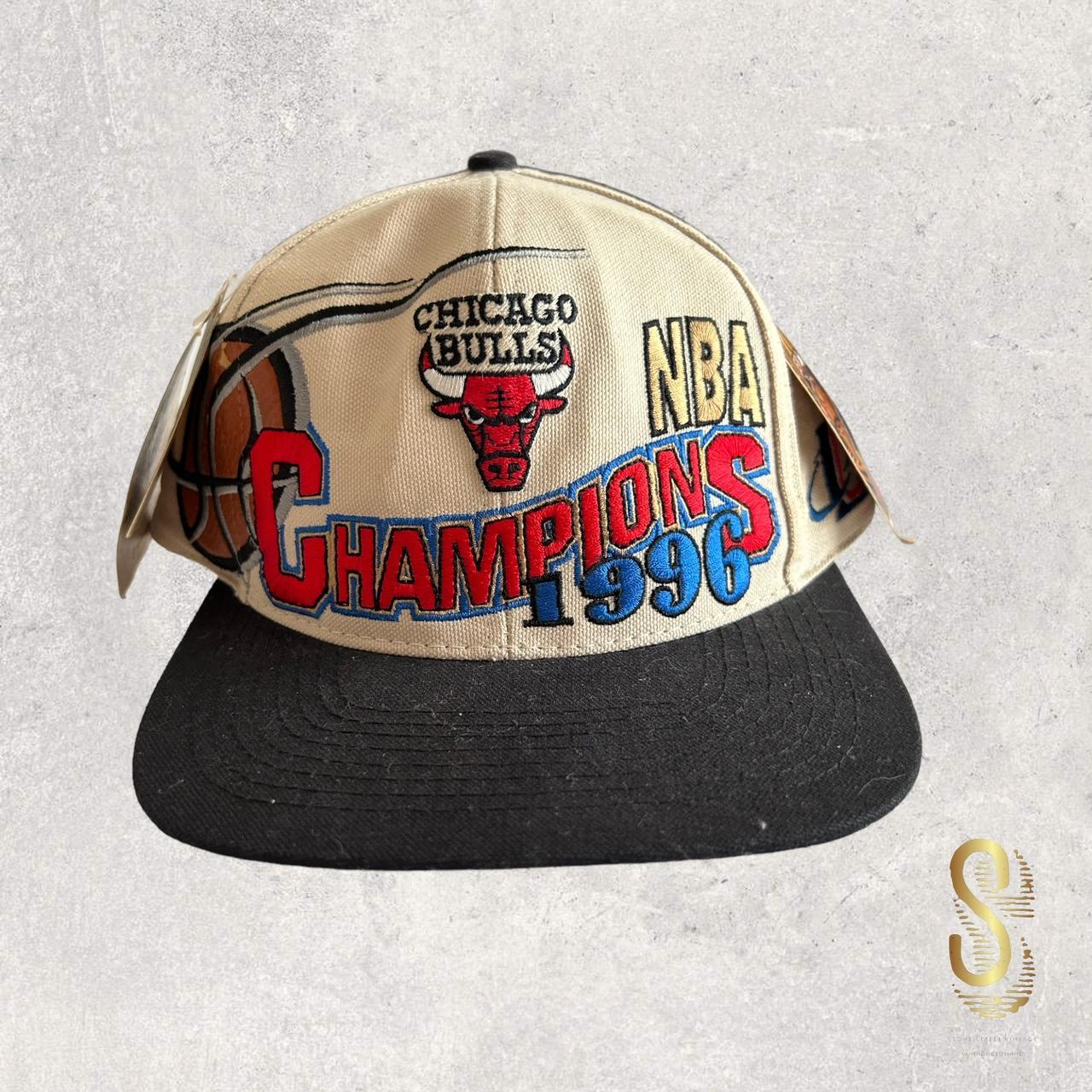 1996 chicago bulls nba champions snap back hat 1996 - Depop