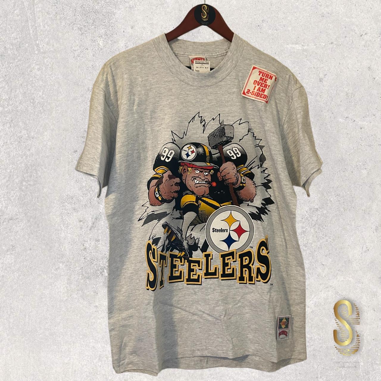 1993 Pittsburgh Steelers Jack Davis T-Shirt Size Large, Nutmeg Mills