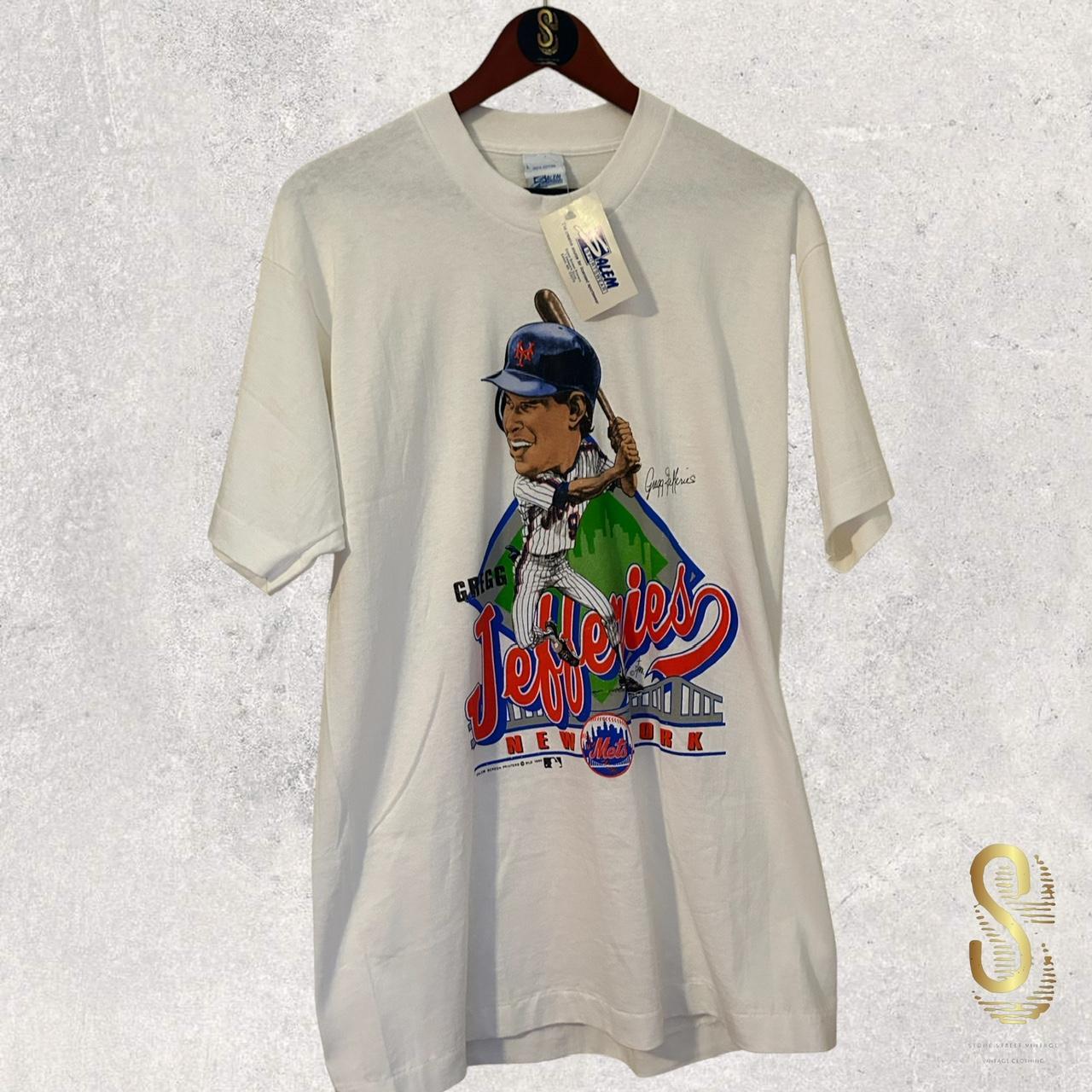 1989 New York Mets Gregg Jefferies T-Shirt Size Large, Salem Sportswear