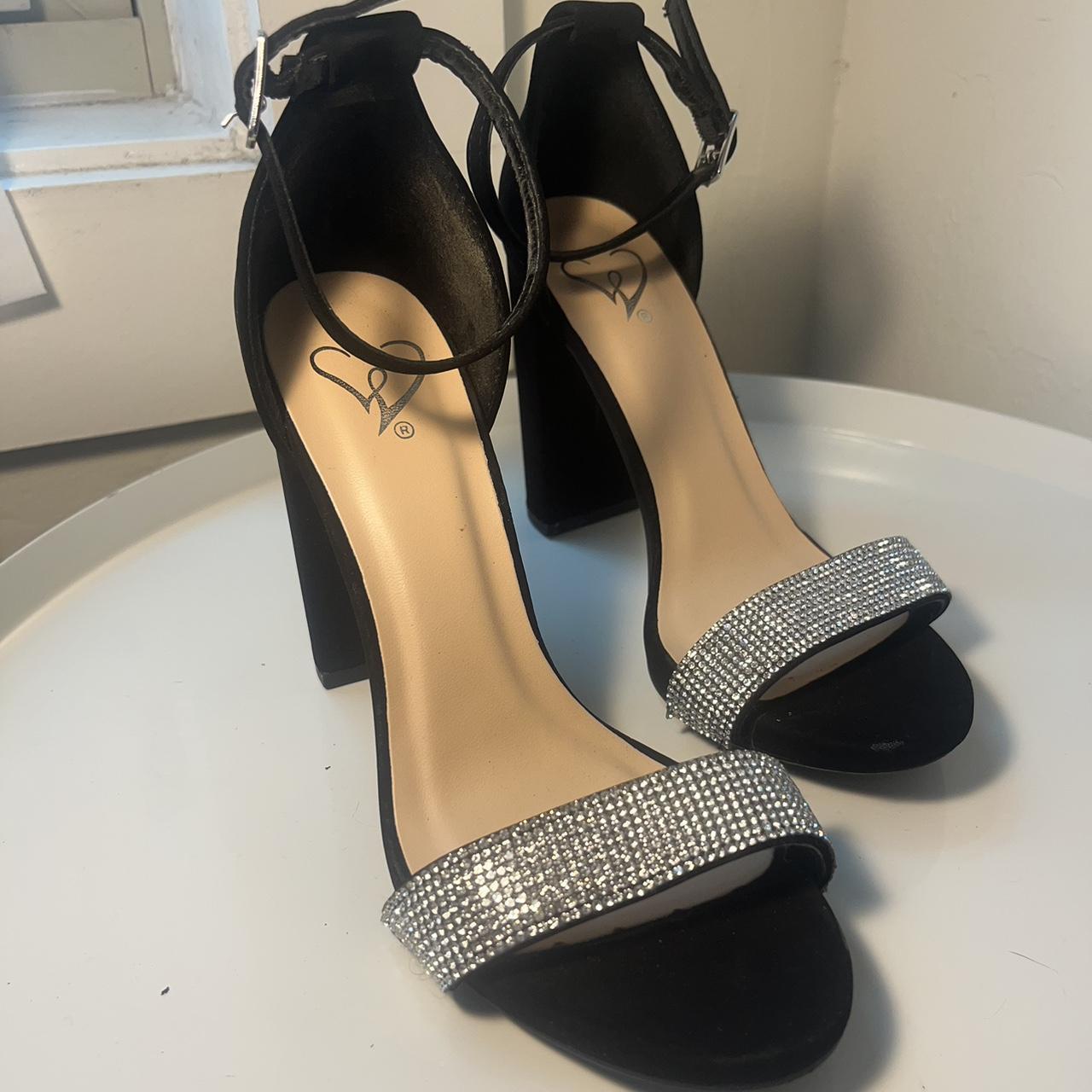 Small black store block heels