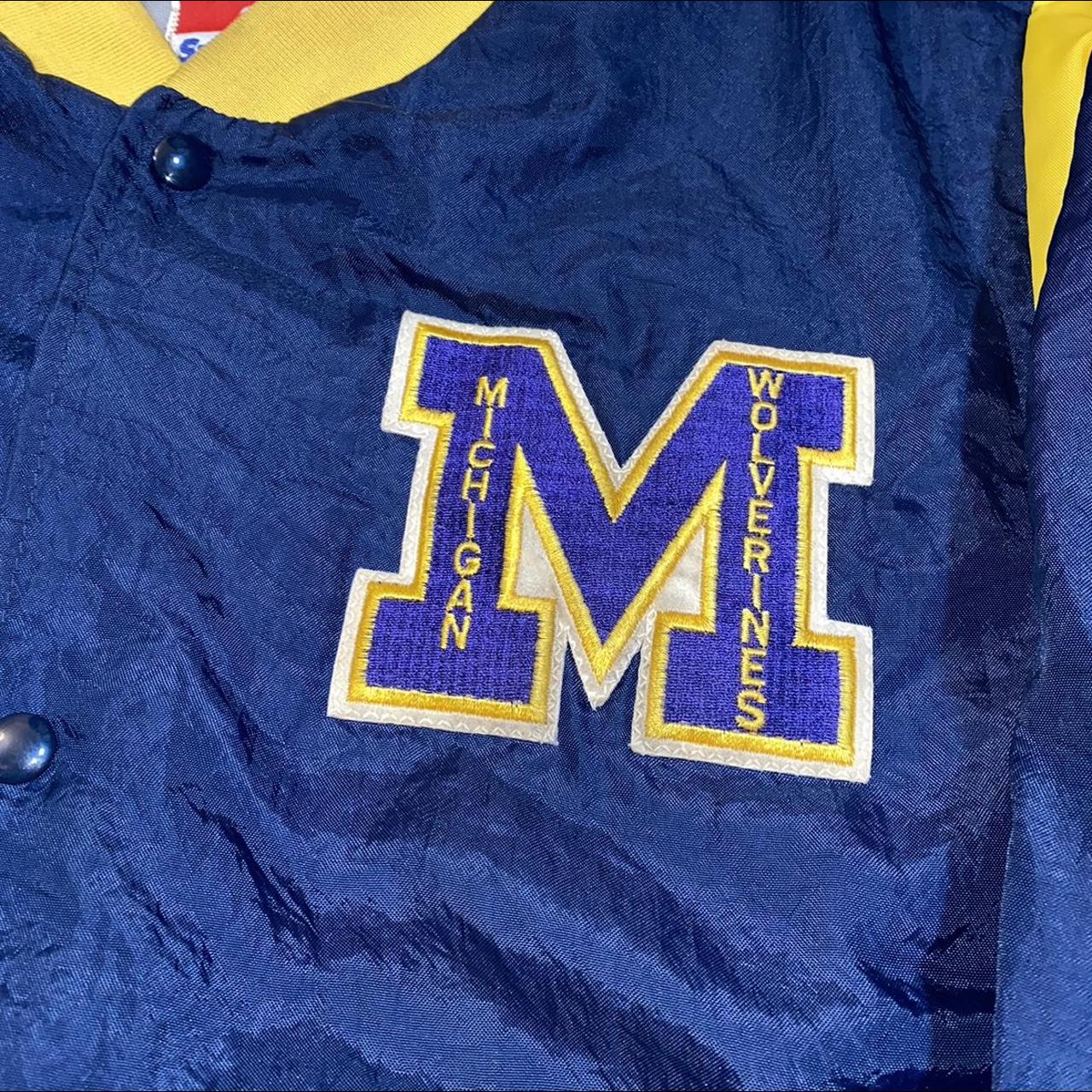 vintage 80s 90s Michigan Wolverines swingster satin... - Depop