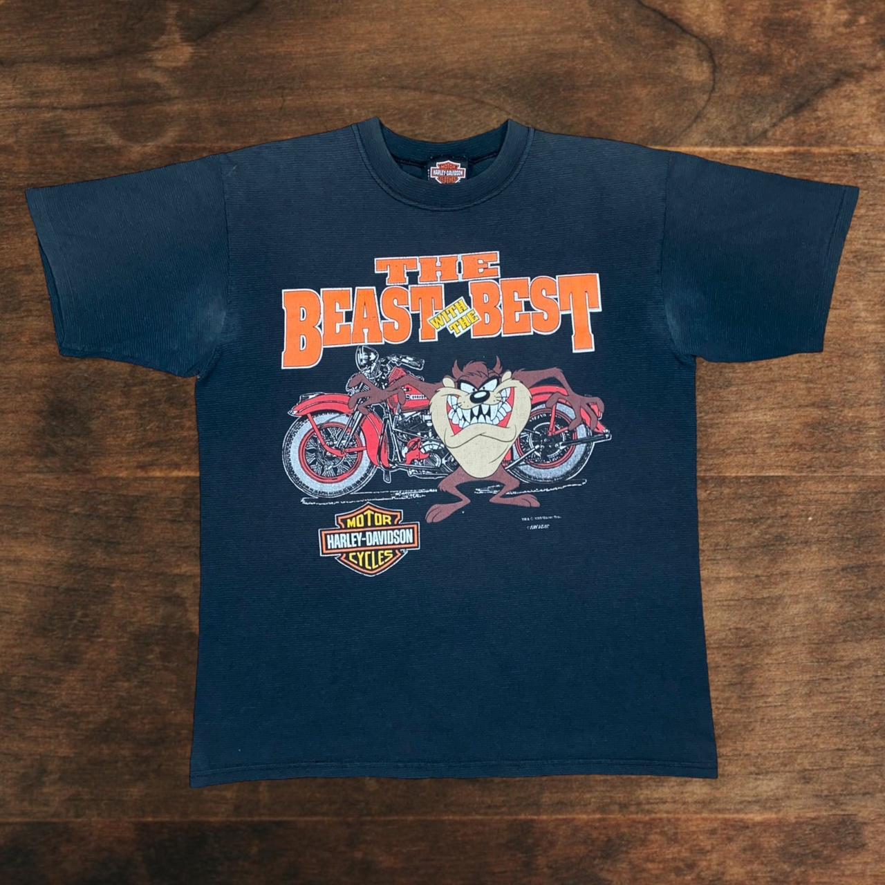 vintage 90s taz harley davidson t shirt size XL.... Depop