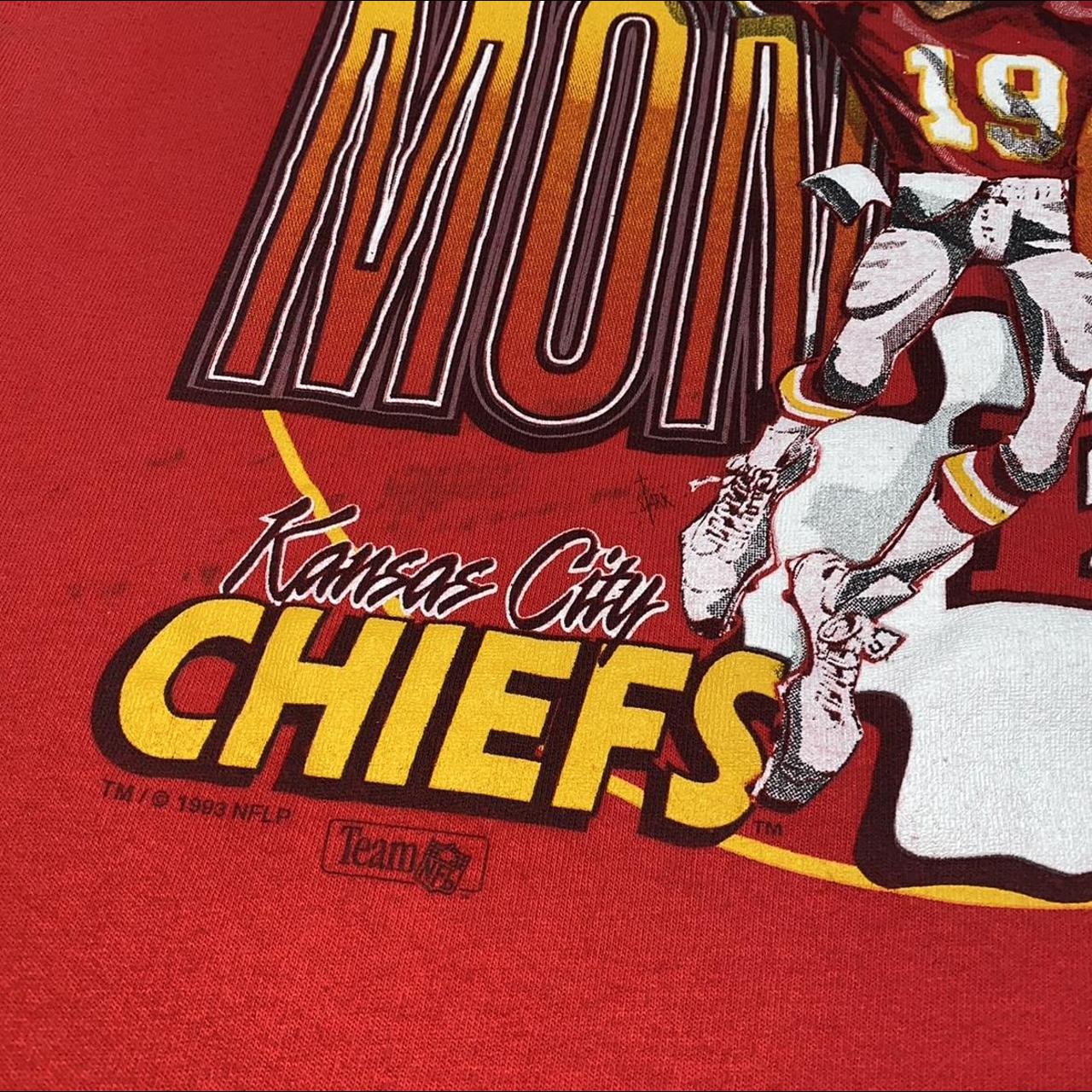 VINTAGE KANSAS CITY CHIEFS JOE MONTANA SALEM SPORTSWEAR CARICATURE T-SHIRT  LRG