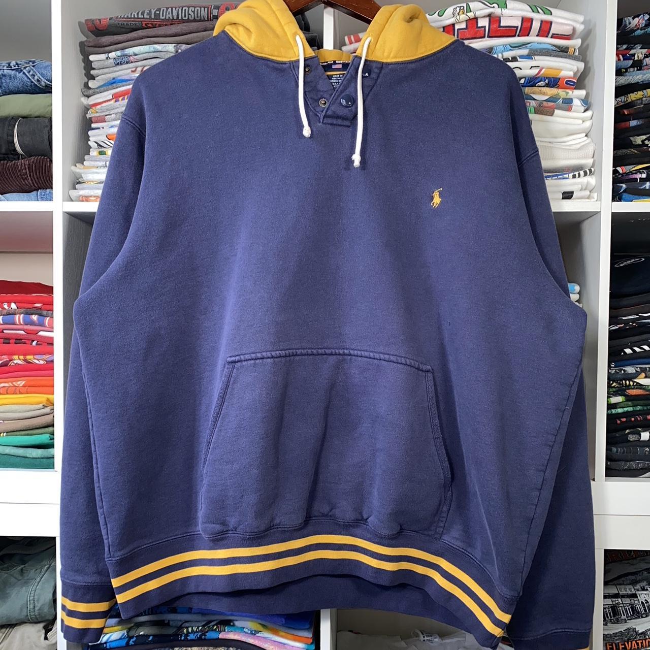 vintage 90s polo sport hoodie size large. 2 tone | Depop