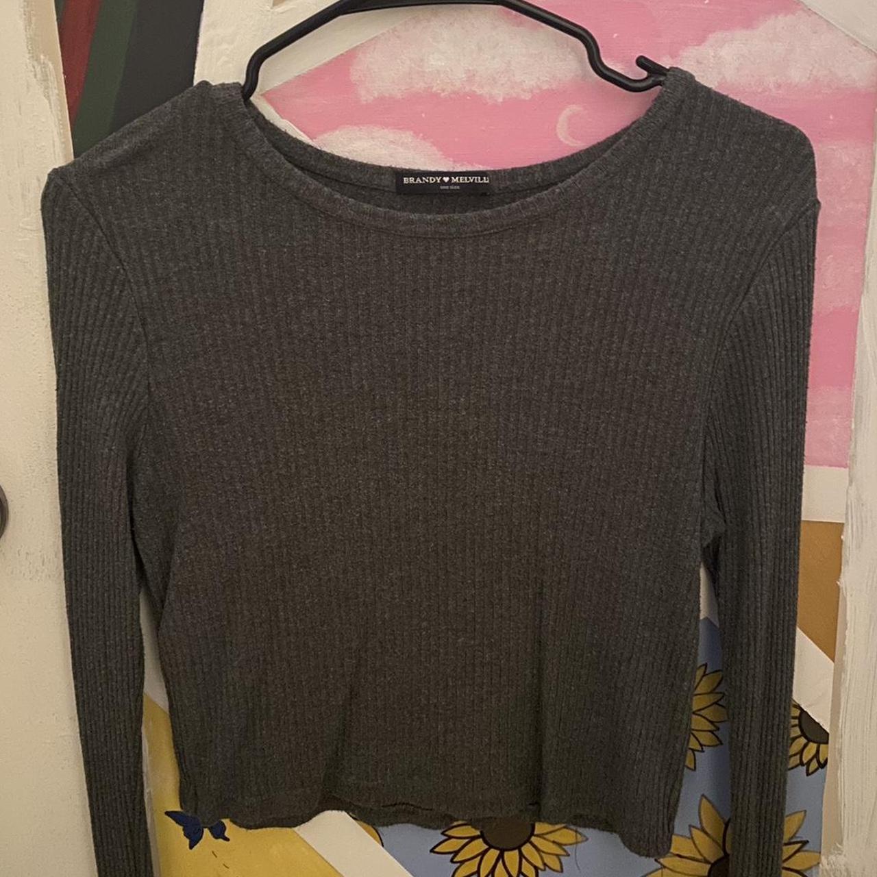 grey brandy melville longsleeve a good basic, still... - Depop