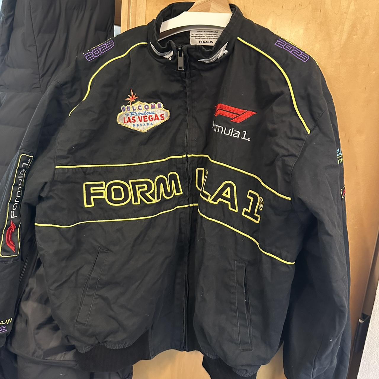 PacSun Men's Jacket - Black/Multi - XL – PacSun x F1 Racing Jacket