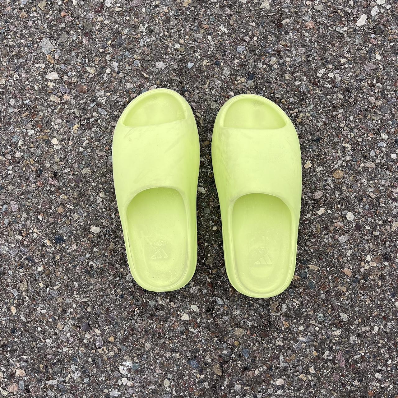 yellow yeezy slides