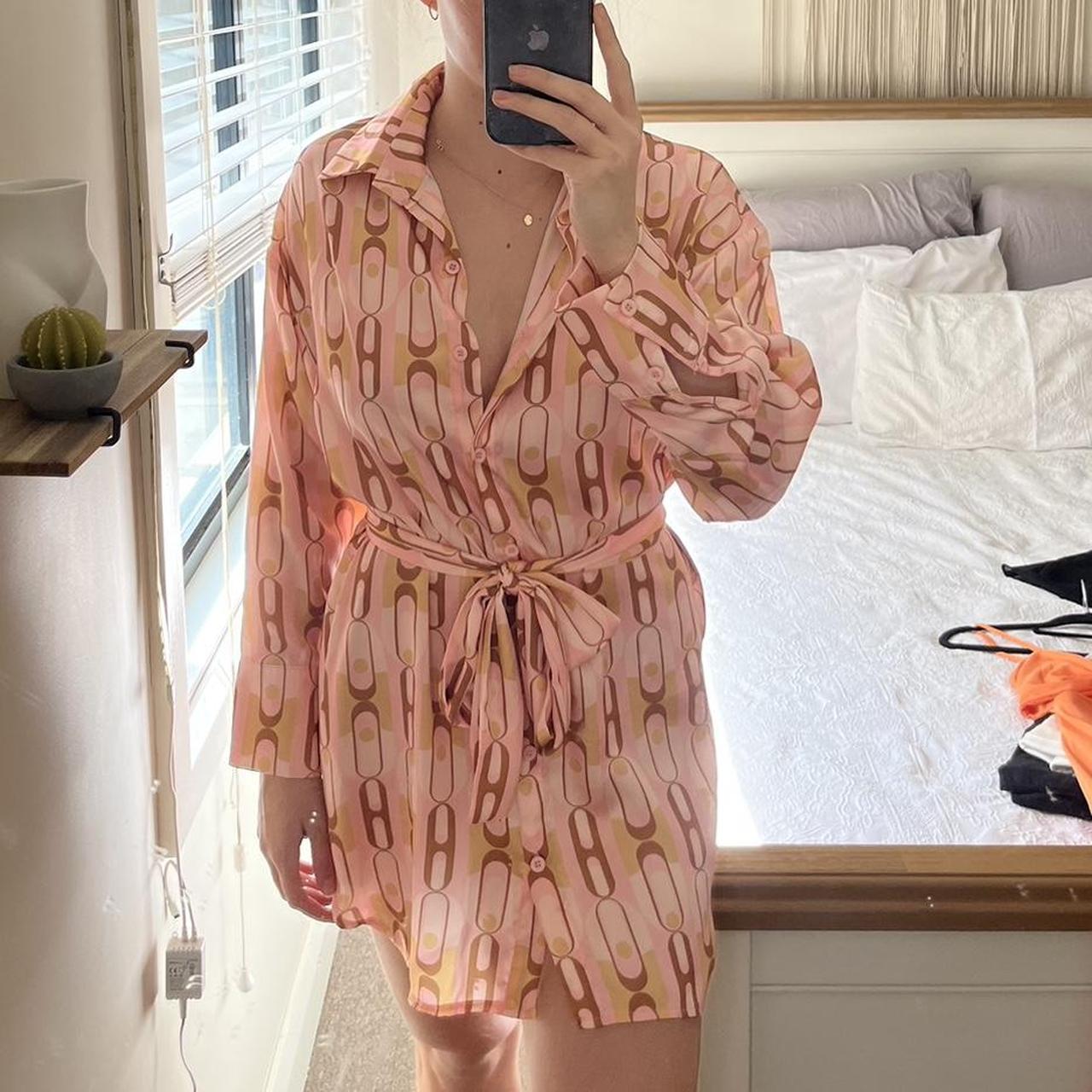 Peppermayo silk slip button up dress 🧡 Worn once... - Depop