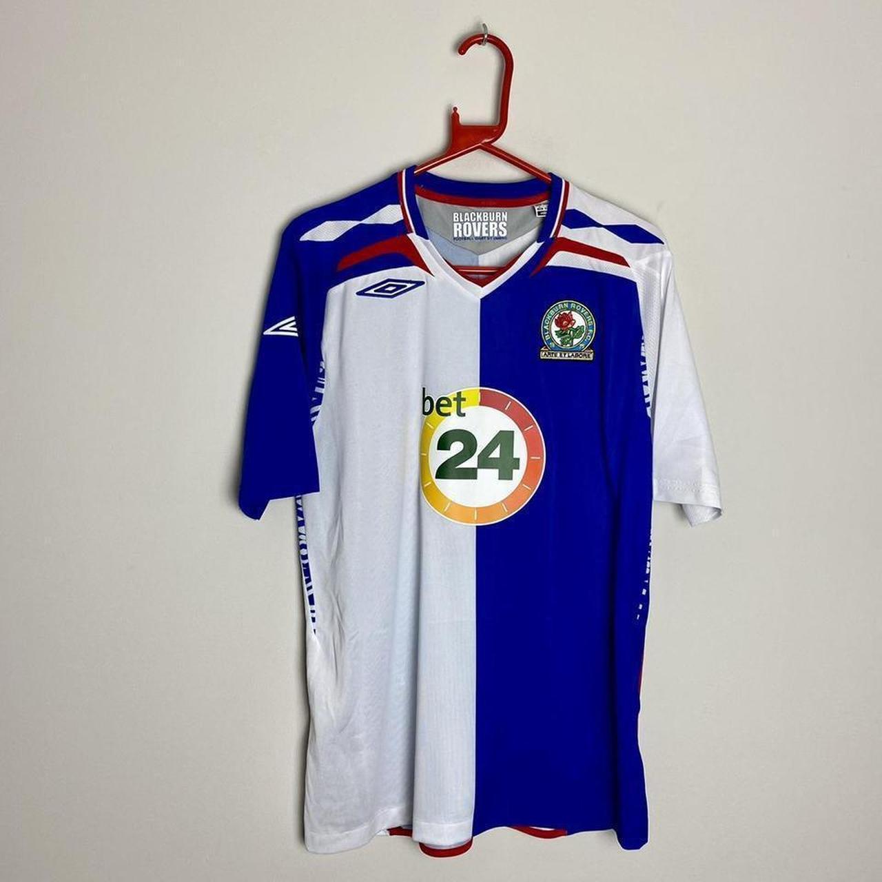 Blackburn Rovers Home Football Shirt Soccer Jersey... - Depop