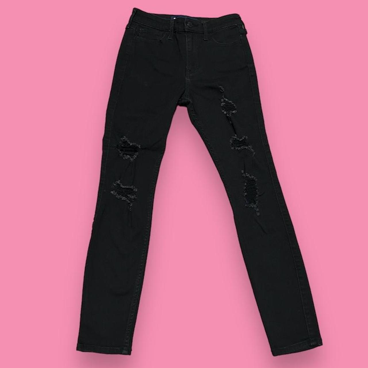 Hollister ripped jeans black on sale