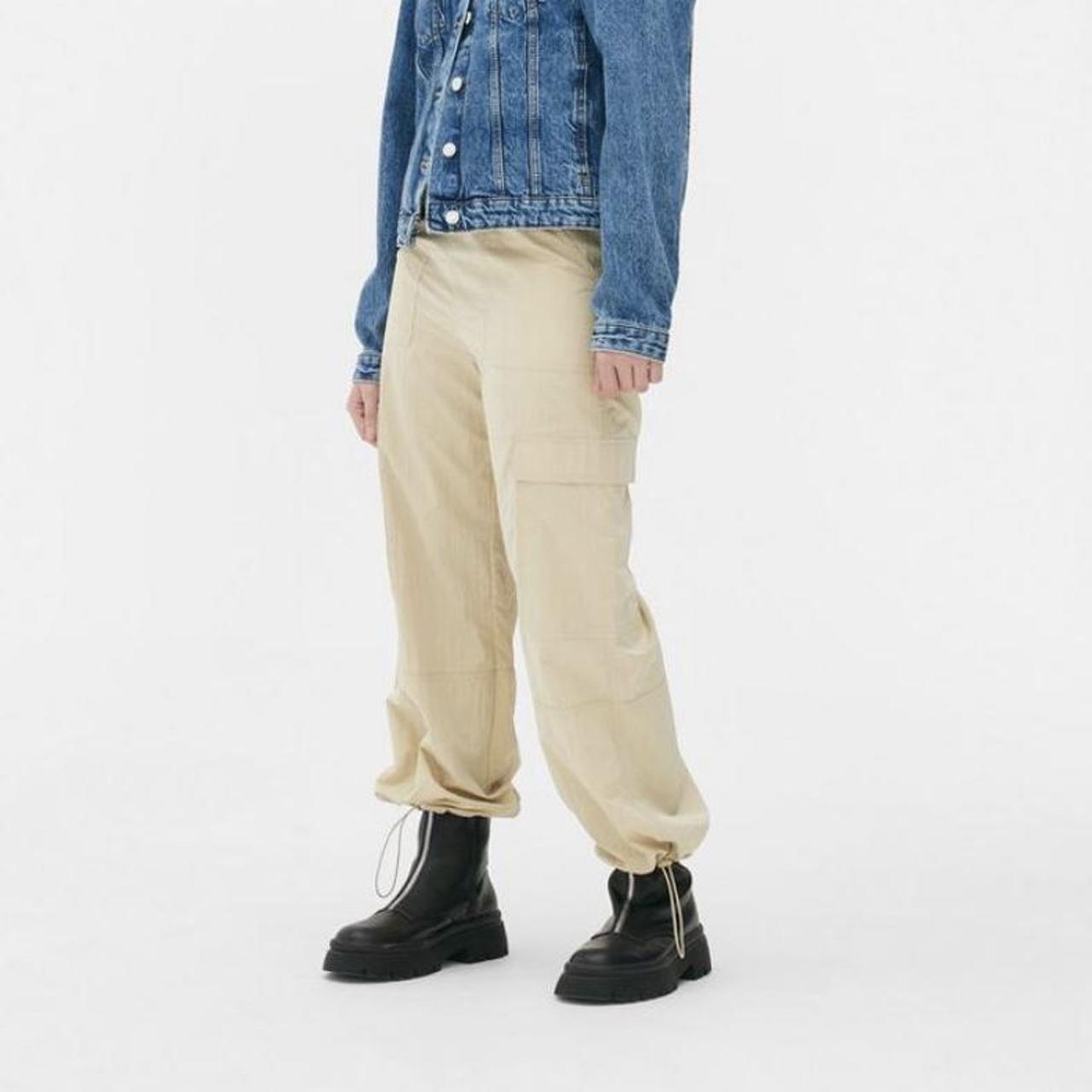 Primark Women's Tan and Cream Trousers Depop