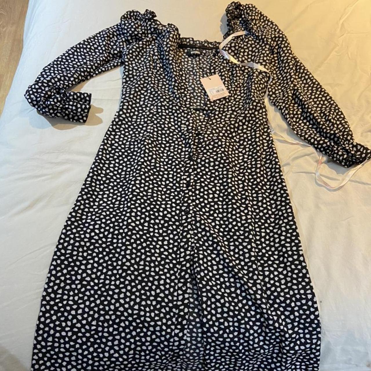 Missguided Women's Black and White Dress | Depop