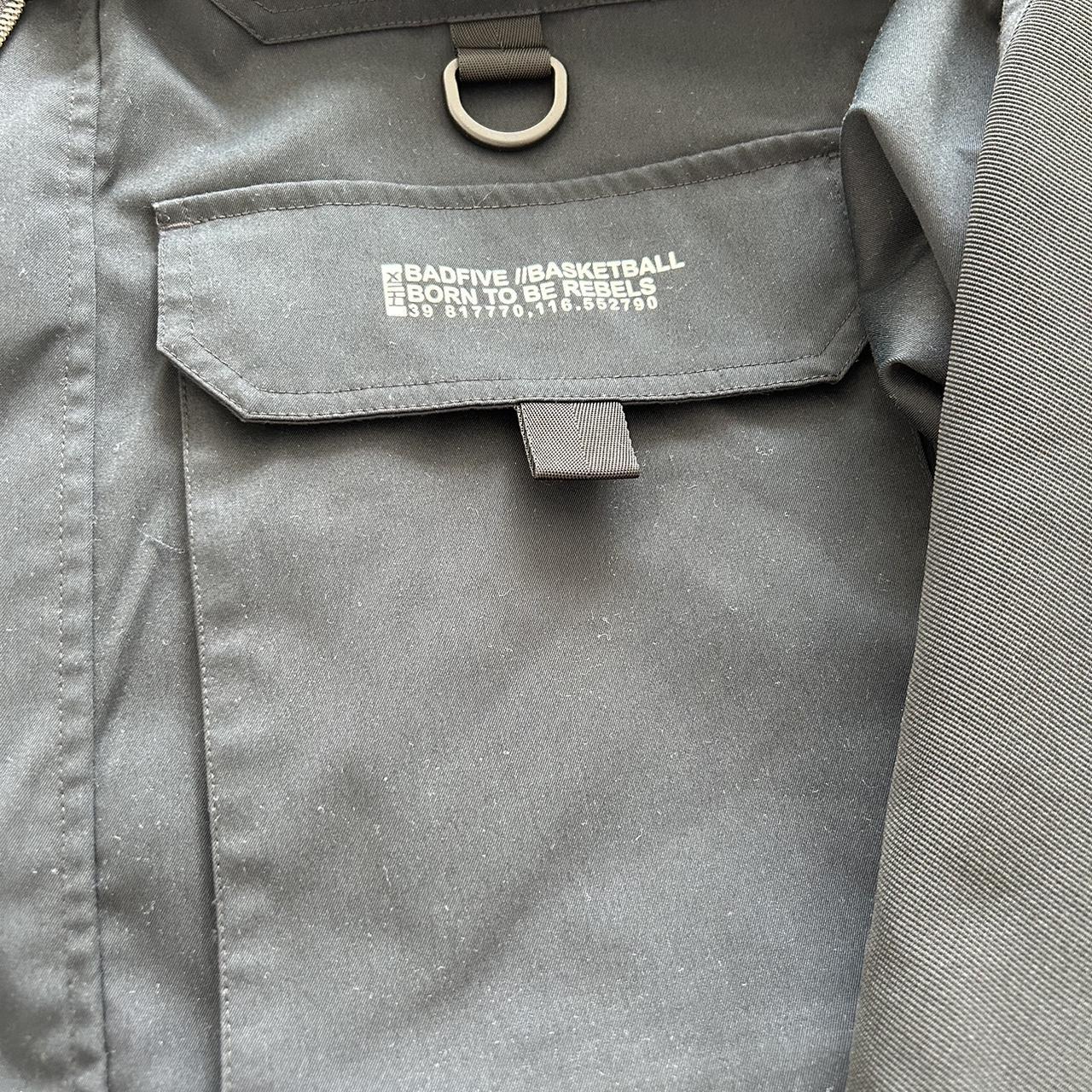 men’s badfive jacket black side zip detail size L... - Depop