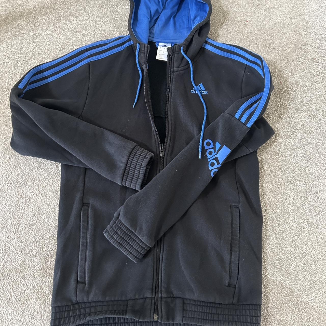 blue adidas zip hoodie