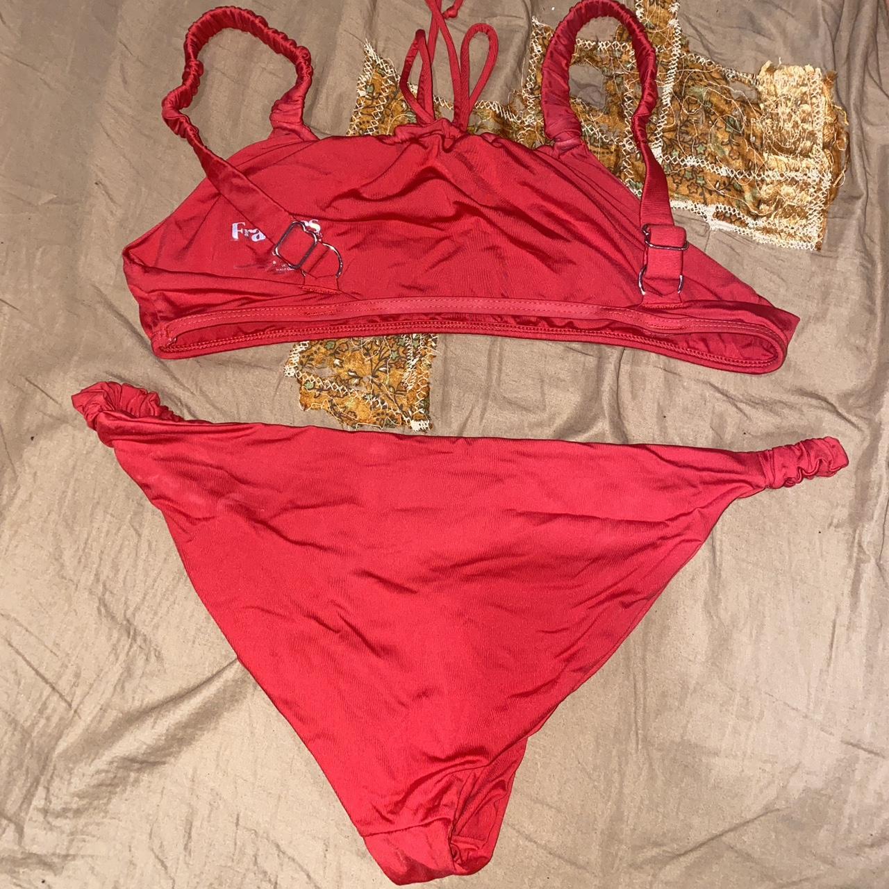 Frankies Bikinis Women's Red Bikinisandtankinisets Depop