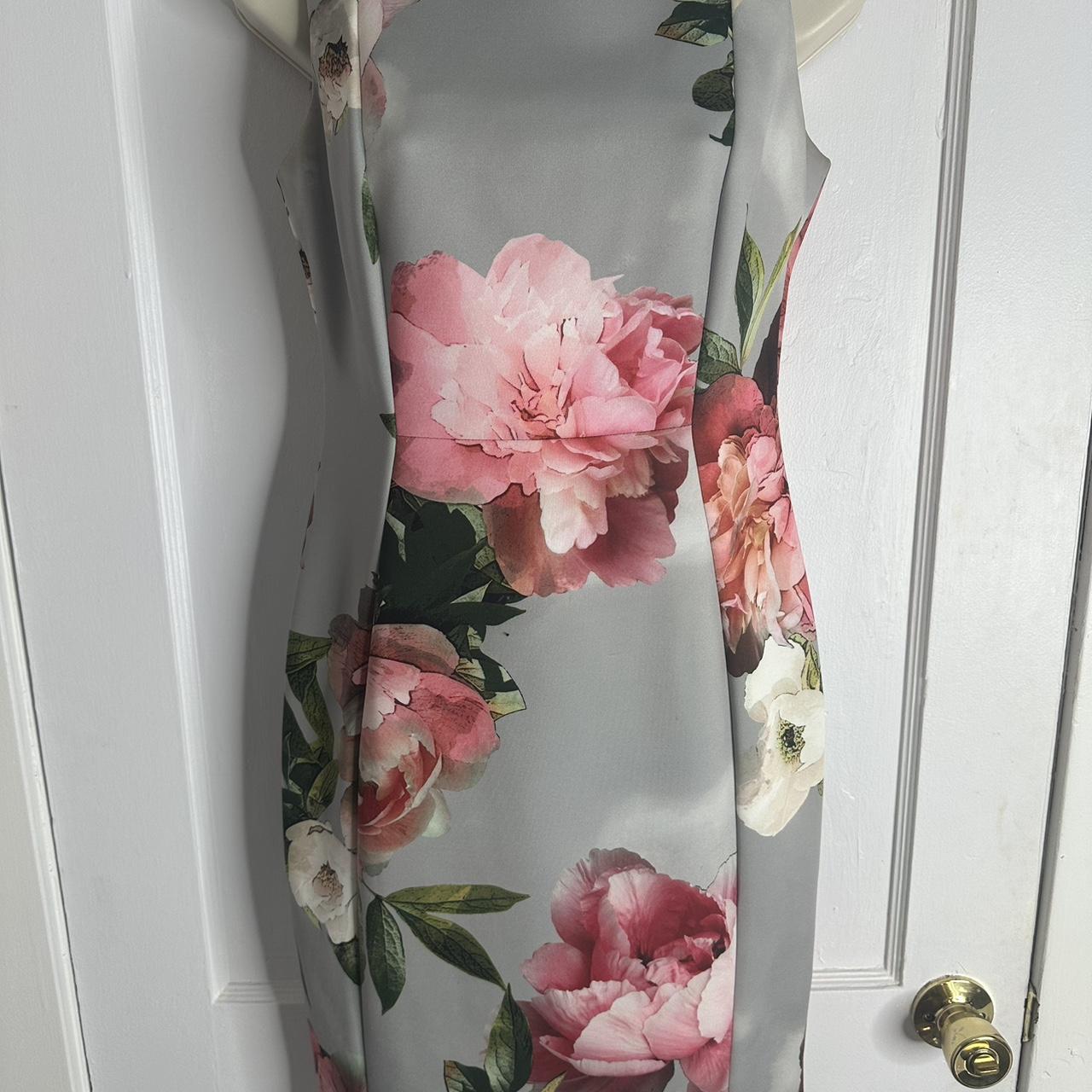 Calvin klein gray floral dress hotsell