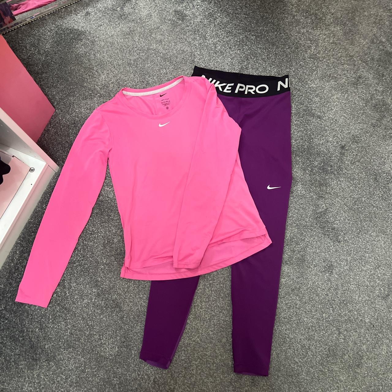 Pink nike gym discount set