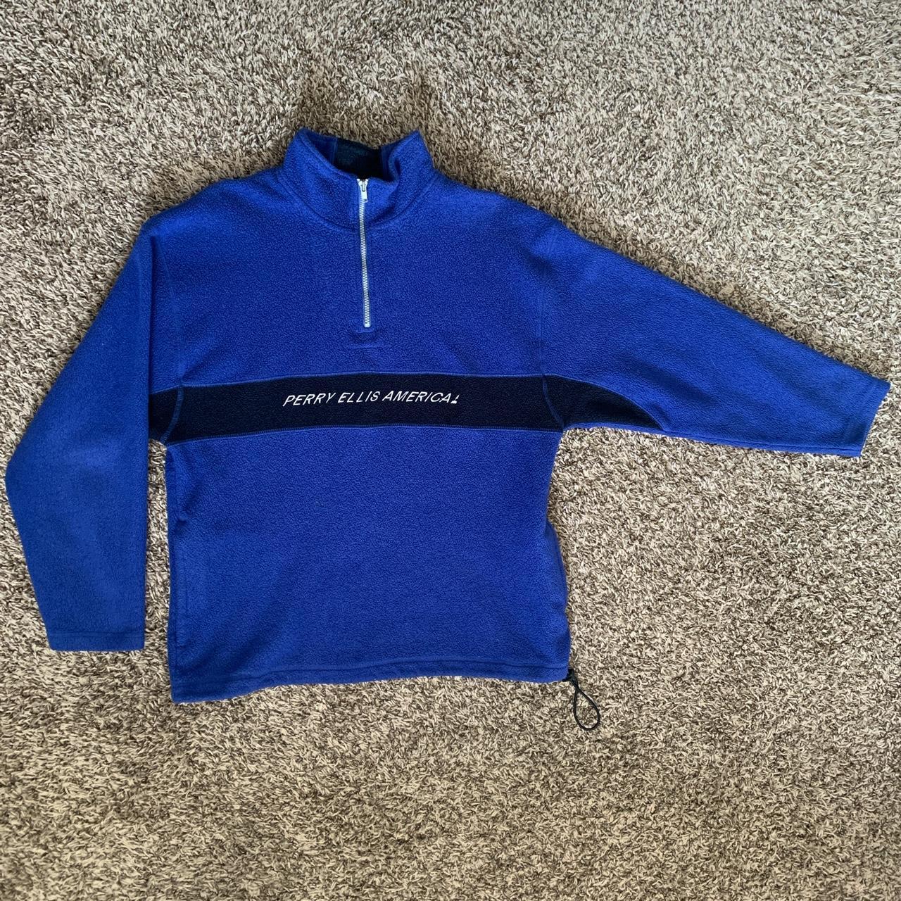 Perry Ellis Quarter Zip Fleece Tag L 23pit 27length - Depop