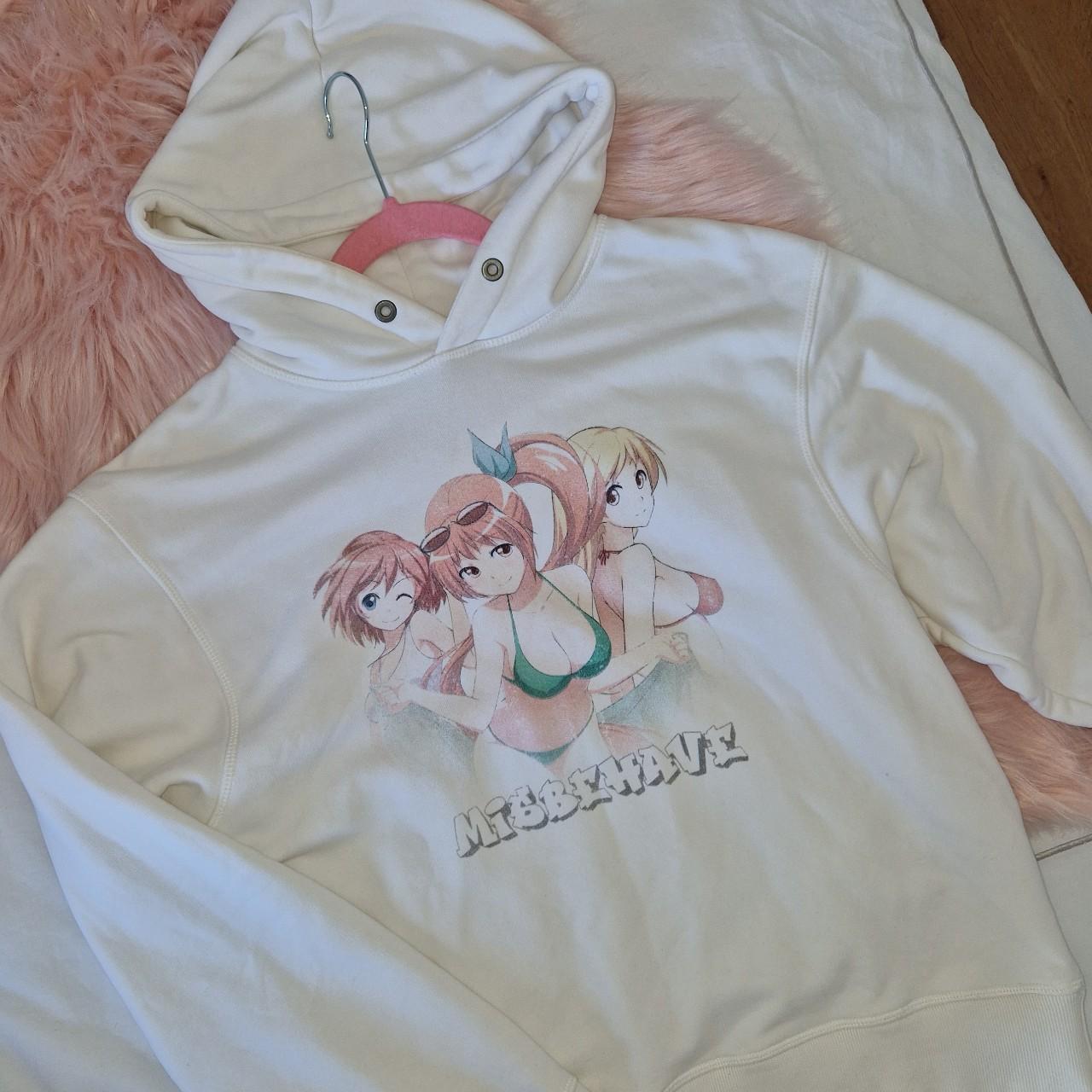 Misbhv anime hoodie misbhv white Depop