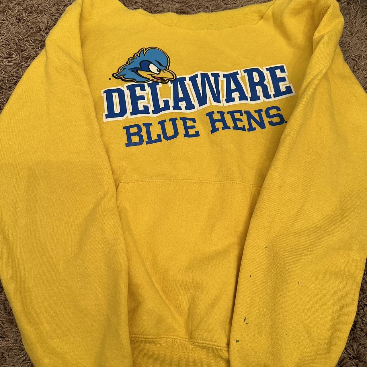 University of Delaware champion yellow hoodie -... - Depop