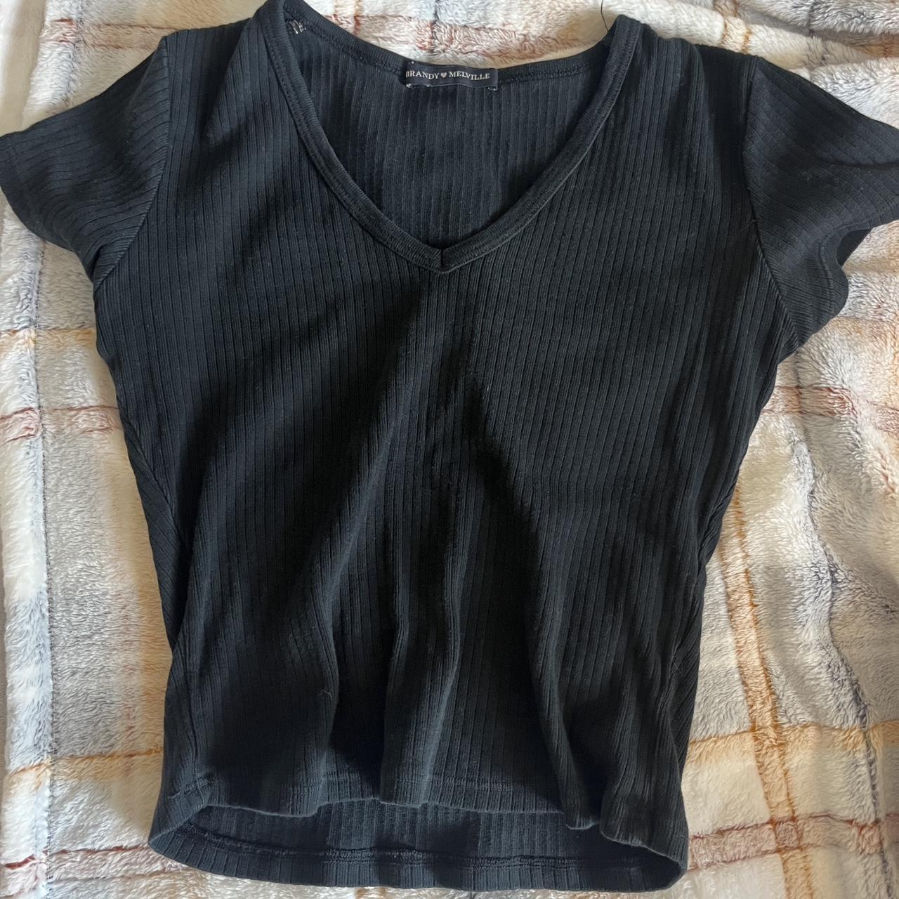 Brandy Melville black v neck One size Good condition - Depop