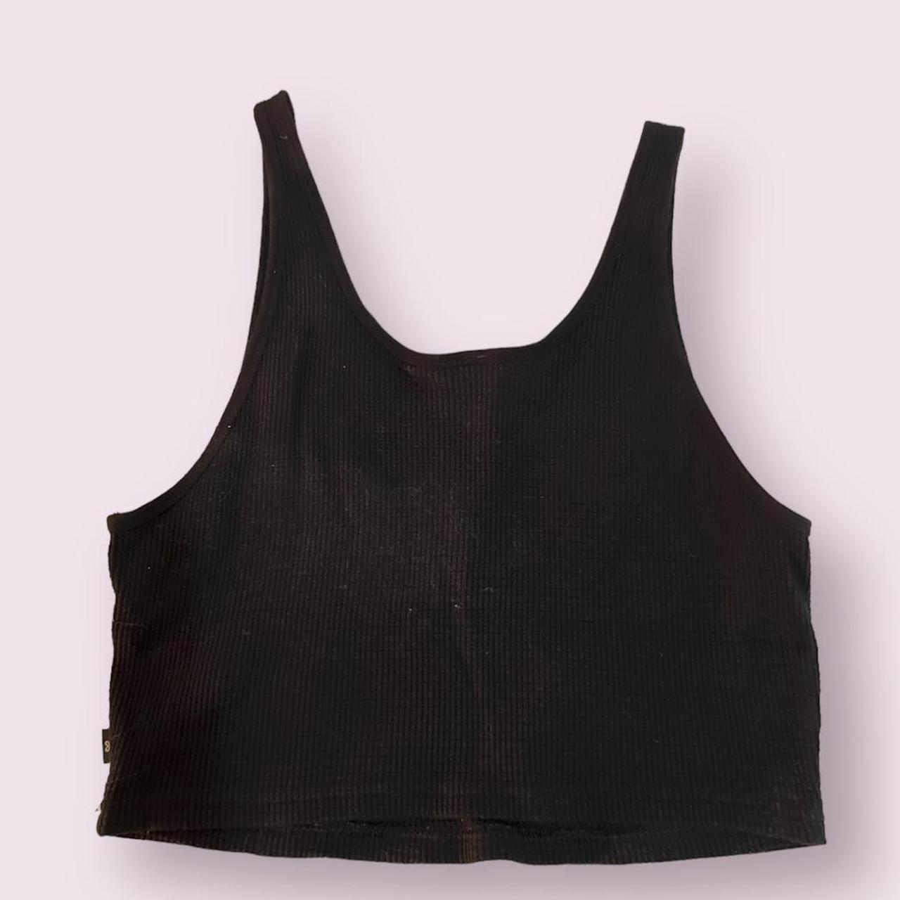 Black Tna Cropped Waffle Tank Top Brand Tna Depop 1933