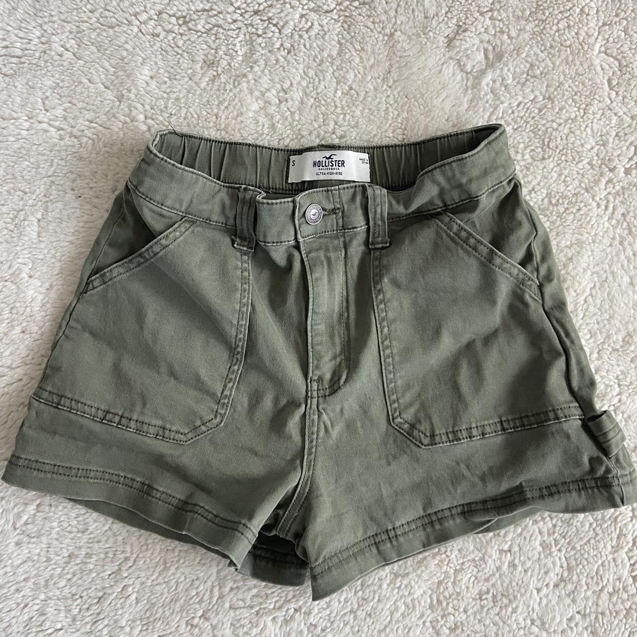 Olive green cargo shorts from Hollister. Size small.... - Depop