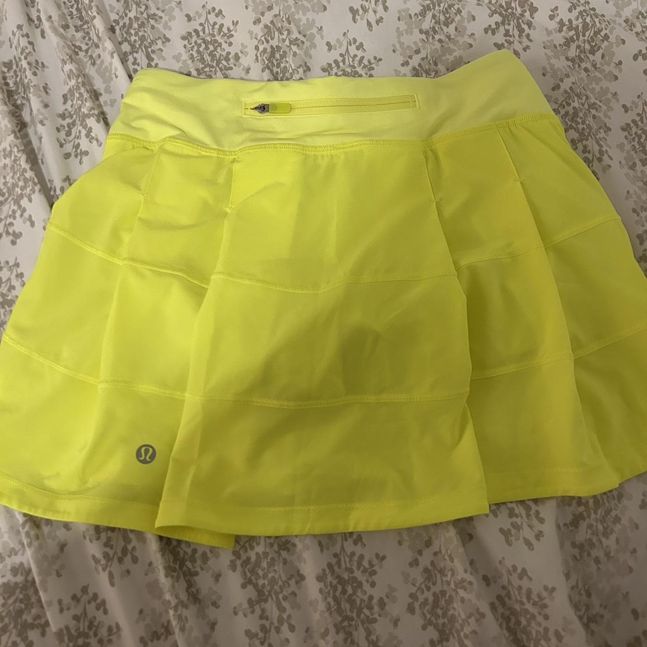 Neon yellow lululemon pace rival skirt Very vibrant... Depop