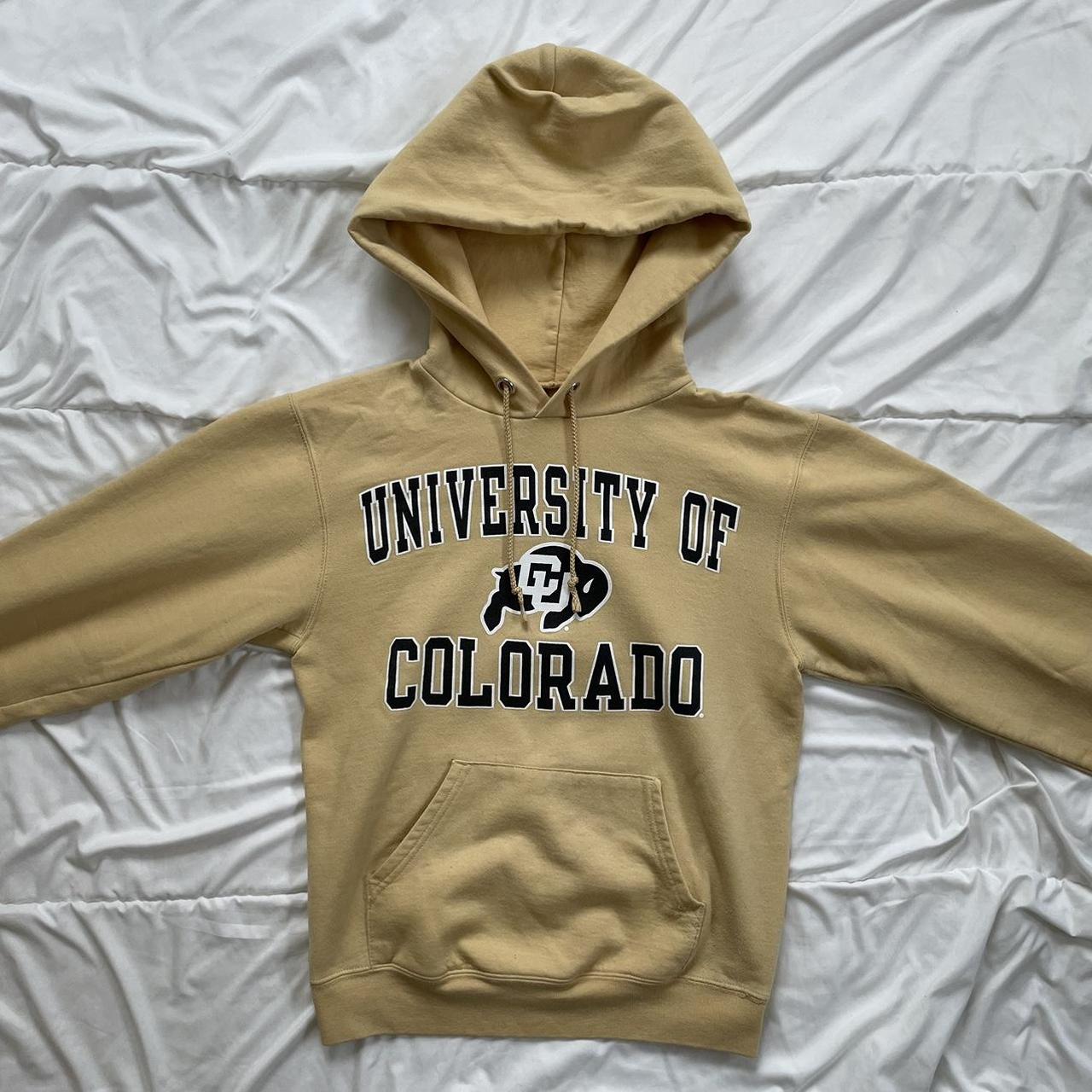 cu boulder golden champion hoodie size s no major. Depop