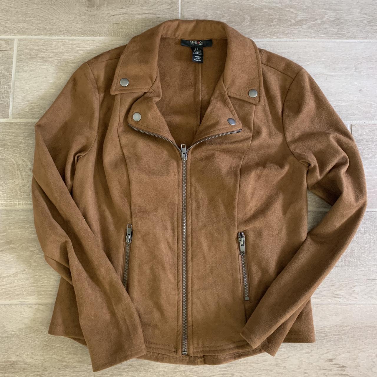 EDIKTED Vegan Leather Bomber Jacket - Brown | Large