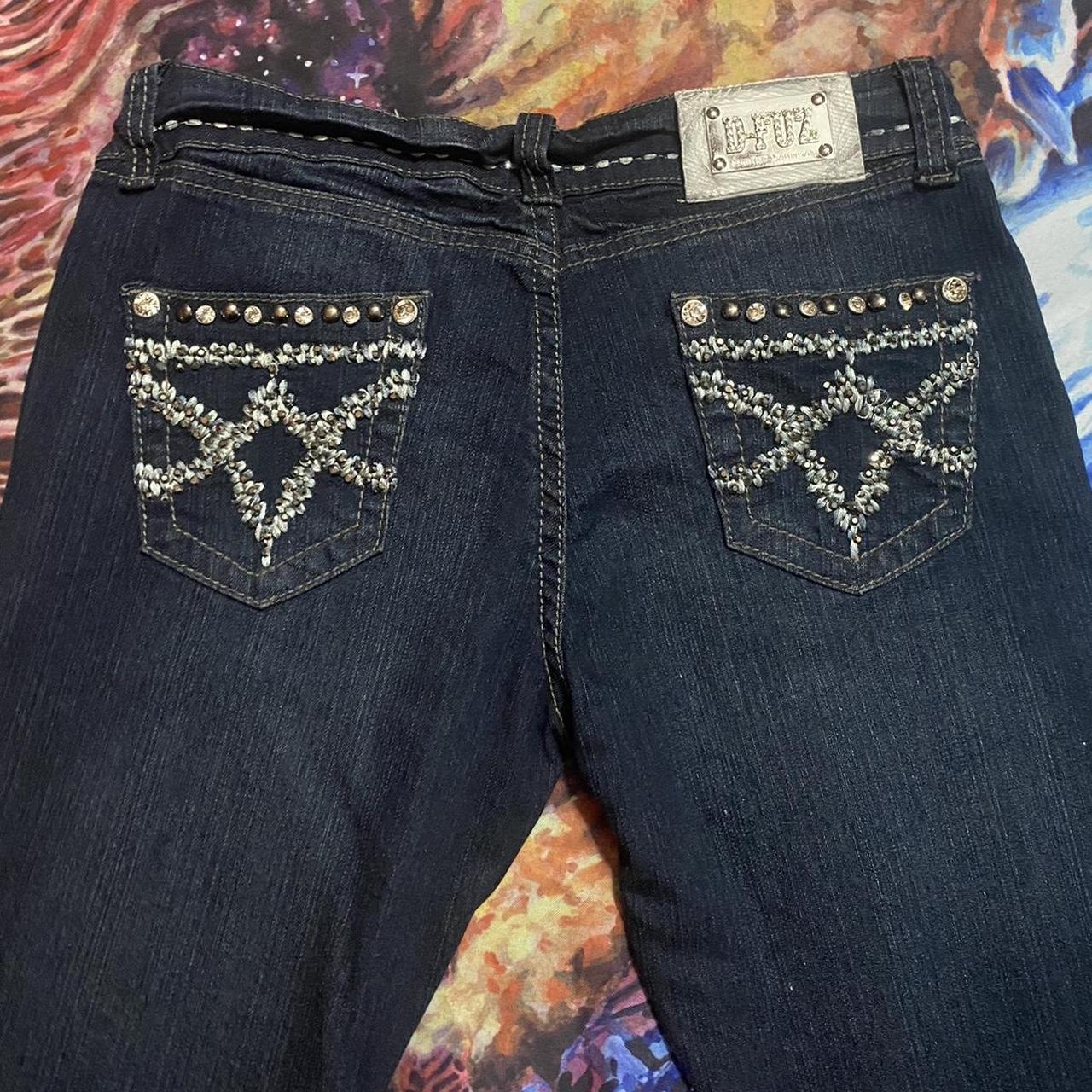 Cyber y2k skinny jeans - size 5/6 in juniors from... - Depop