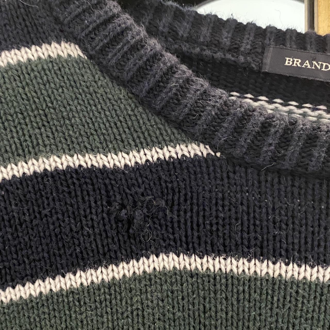 Brandy Melville Green and Blue Striped sweater One... Depop