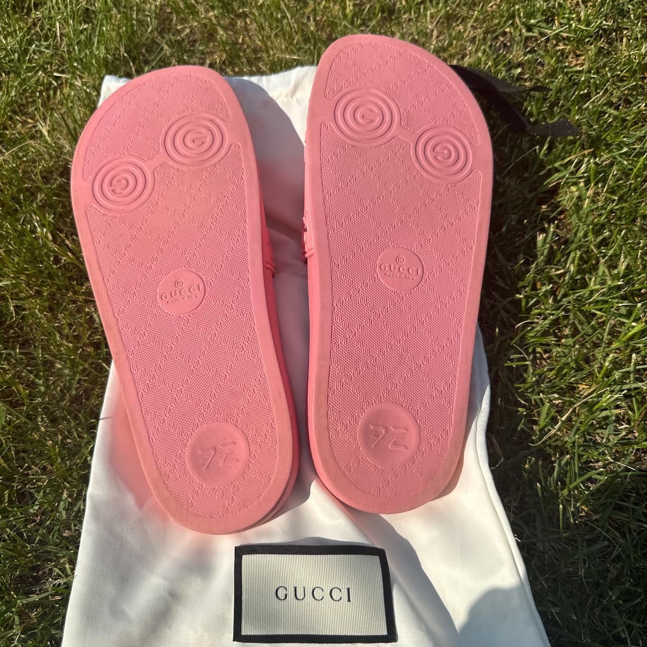 Gucci Women's Pink Slides Depop
