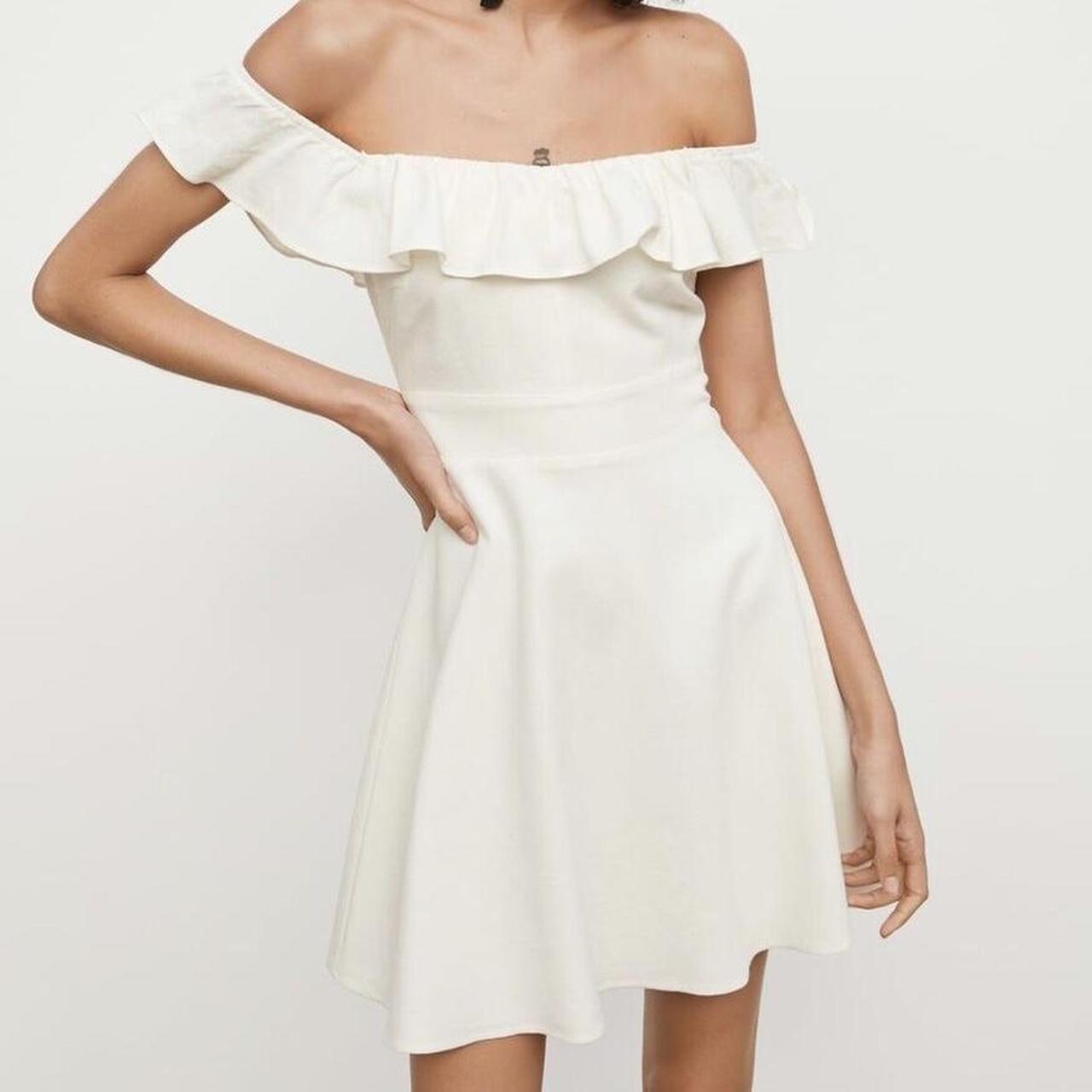 Zara white off shoulder sales dress