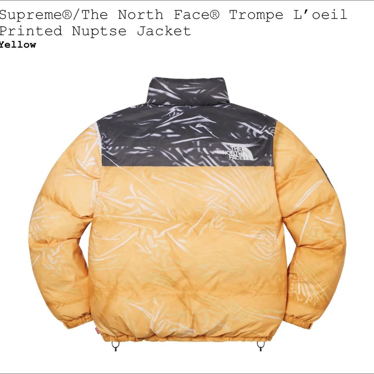 Supreme /The North Face Trompe L'oeil Printed Nuptse... - Depop